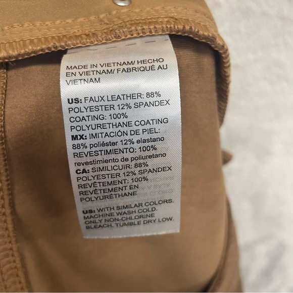 Chicos faux leather pants brown women’s 2R (Large) high rise soft - Picture 9 of 9